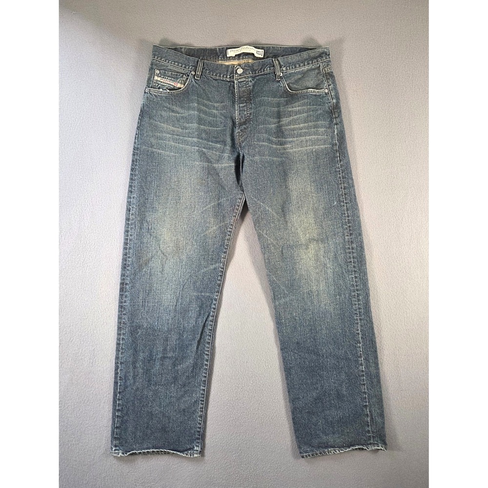 Diesel Jeans Mens 40 Dark Wash Denim Baggy Straight Leg Button Fly Italy